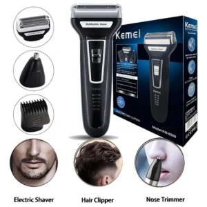 Barbeador E Cortador De Cabelo 3 Em 1 Kemei Km-6558