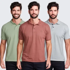 Kit 3 Camisas Masculinas Polo Piquet Casual Alta Qualidade