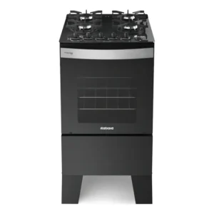 Fogão 4 Bocas Itatiaia Itaglass Plus Vidro Com Trempe De Ferro E Forno 48l Preto Fosco
