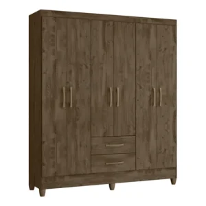 Guarda Roupa 6 Portas 9533 Castanho Wood Moval