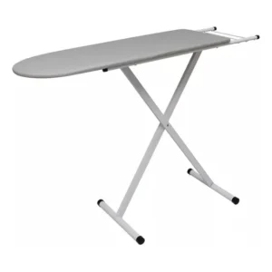 Mesa Passadeira De Roupa Tecido Térmico Com Porta Ferro Jaddy Moveis Branco E Cinza