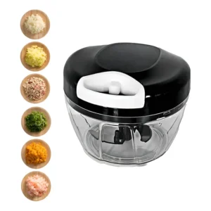 Mini Processador Manual Bellator 500ml Com 3 Lâminas Inox Preto