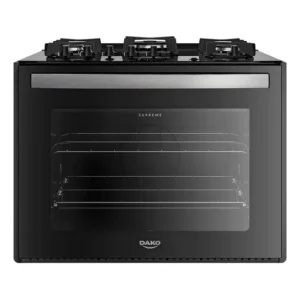 Fogão 5 Bocas De Embutir Dako Supreme Mesa De Vidro Preto