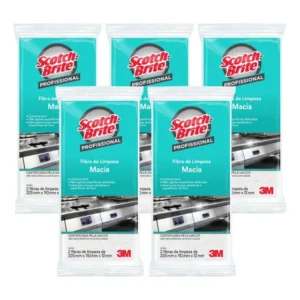 10 Unid. Fibra Lt Macia Limpeza Leve Branca 3m Scotch Brite