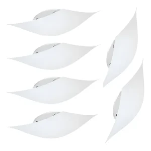 6 Plafon Solari Quadrado 28cm 60w Para 2 Lâmpadas Taschibra Cor Branco