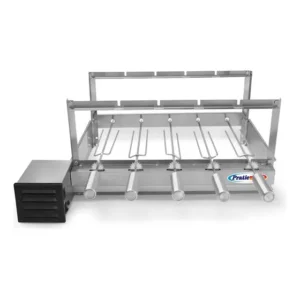 Churrasqueira C/ 5 Espetos Giratória Inox Grill - Pratic Cor Motor Lado Esquerdo
