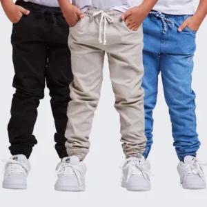 Kit 3 Calça Jeans Jogger Menino Infantil Juvenil 2 Ao 8