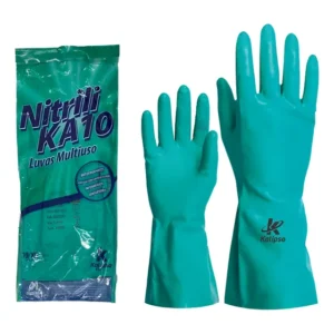 Luva Nitrílica Verde C/forro Limpeza E Produtos Químicos