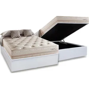 Cama Box Baú Casal: Colchão Molas Herval Maxspring Scotland Ciano