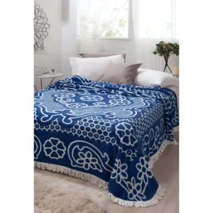 Colcha Casal Azul Jolitex 240x220cm Chenille