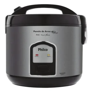 Arrozeira elétrica a vapor Philco PH5 Visor Glass - Preto