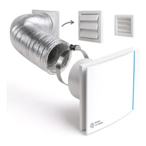 Kit Vento Exaustor Banheiro Silencioso Design 100mm