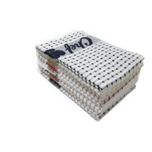 Pano De Prato Atoalhado Atacado Gourmet Teka Kit Com 5 Peças