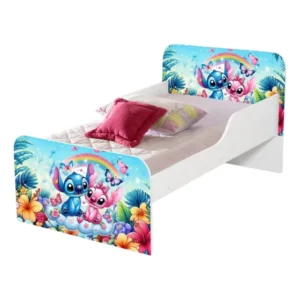 Mini Cama Infantil Meninas + Colchão Ortobom Branco Stitch