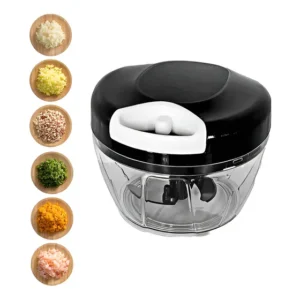 Mini Processador de Alimentos Relet 500ml Preto Triturar Alho Cebola