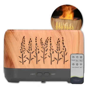 Umidificador Purificador De Ar Aromatizador Elétrico 200 Ml Difusor Efeito Chamas Madeira