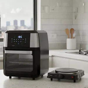Air Fryer Oven Fry 12l Elgin 4 Em 1 + Brinde Fogão 1 Boca Preto 220v