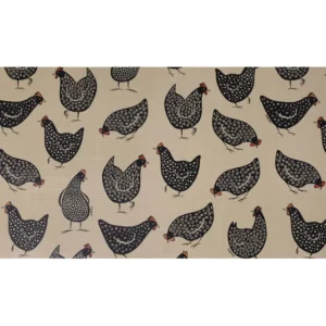 Passadeira Flex 60cm X 180cm Galinhas Pretas Kapazi