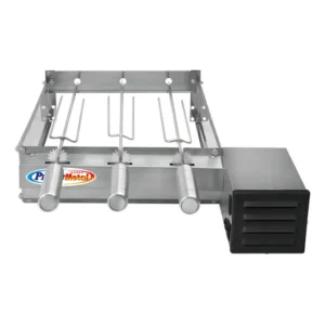 Churrasqueira Elétrica Inox 3 Espetos Bivolt Motor Lado Direito Pratic Metal