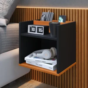 Mesa De Cabeceira Suspensa Criado Bide Para Quarto Cor Preto Cinamomo Lojas RPM