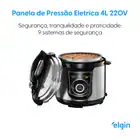Panela De Pressão Elétrica Elgin Ppr 4l 840w Inox 220v Prateado/preto 220v - Imagem 6