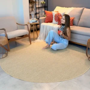Tapete Redondo 2,00x2,00 Grande Sisal Antiderrapante Moderno