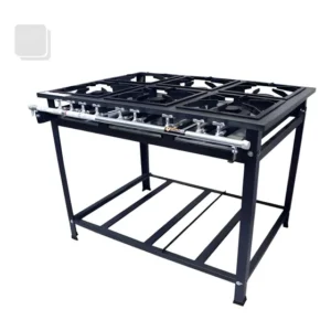 Fogão Industrial 6 Bocas Preto MetalFour Gás Baixa Pressão Ferro Fundido