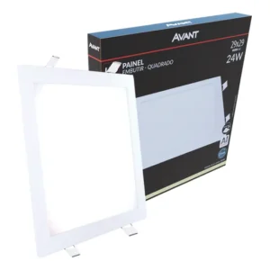 Painel Led Alu 24w 4000k Emb. Quadrado 110v/220v 30cm Avant Estrutura Branco