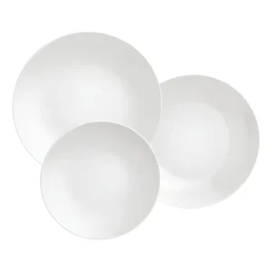 Jogo De Pratos Leonora Em Porcelana 12 Peças Tramontina Cor Branco Liso