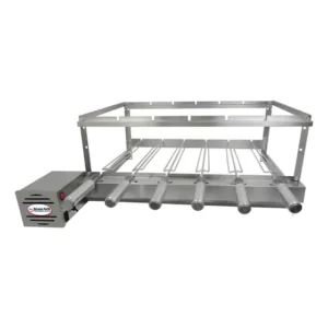 Gira Gril 6 Espetos Giratórios Brasa Grill Inox 80cm