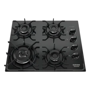 Cooktop Fogão Itatiaia Itamaster 4 Bocas Queimadores A Gás Com Mesa De Vidro E Trempes - Cor Preto