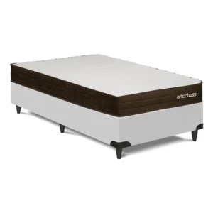 Cama Box E Colchão Poli D28 Ortoclass - Solteiro (88x188) Branco
