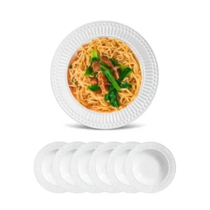 Conjunto 6 Prato Fundo Branco Roma Porto Brasil Cerâmica Jogo De Pratos Porto Brasil 2ª Linha