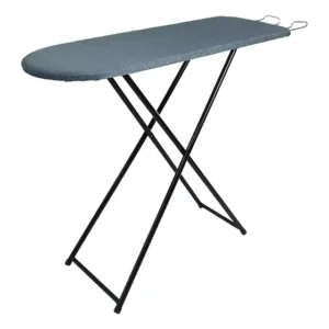 Mesa De Passar Roupa Dobrável Extra Forte Grande 4 Posições Lisa Cinza