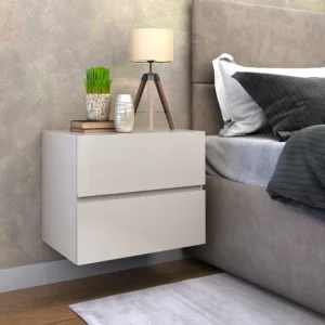 Mesa Cabeceira Suspensa Duas Gavetas Quarto Cama Box 45cm