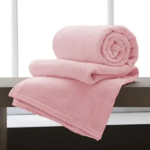Manta De Microfibra Casal Andreza Rosa 1,80m X 2,20m