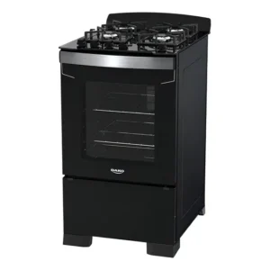 Fogão 4 Bocas Preto A Gás Com Mesa De Vidro Dako Diplomata