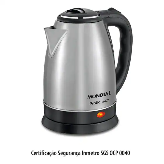 Chaleira Elétrica Pratic Inox - Mondial Inox/preto 127v