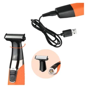 Maquininha 3 Em 1 Kemei KM-1910 Aparador Pelo Corpo Água Resistente