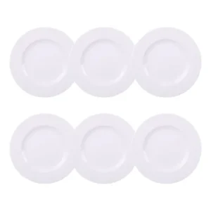 Prato Sobremesa Porcelana Nobre Tramontina 6 Peças Branco Lisa