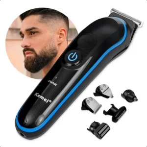 Barbeador Eletrico 5 Em 1 Shaver Kemei Km-690 Original Preto 127/220v