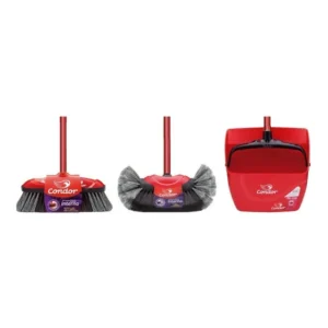 Kit 3 Limpeza Vassoura Pelo Crina Bola Pa Lixo Cabo Longo