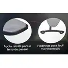 Tabua De Passar Aço Ampla 134x46cm Base Rodas Apoio Ferro Liso - Imagem 4