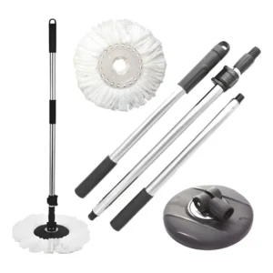 Kit Cabo + Base + Refil Mop Perfect Pro E Move Esfregão 360 Preto