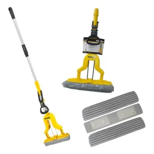 Vassoura Mágica Dobrável Mop Limpa Pisos Vonder Com 3 Refil Amarelo
