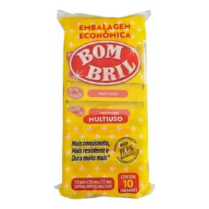 Esponja Bombril Multiuso Dupla Face Kit 10 Unidades Amarelo Verde