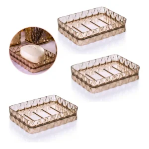 3 Saboneteiras Porta Sabonete Barra Pia Banheiro Lavabo Luxo Âmbar
