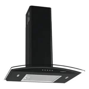 Coifa Fogatti De Parede Clean Vidro Curvo Black 60cm Cor Preto