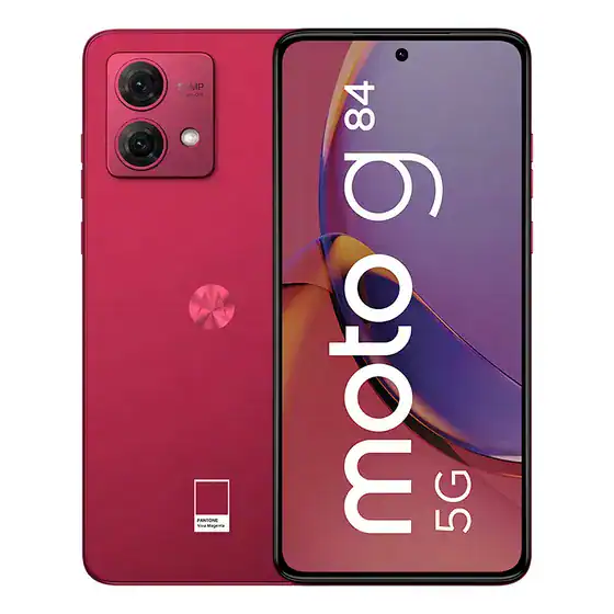 Smartphone Motorola Moto g84 5G - 256GB 16GB (8GB RAM+8GB Ram Boost) 50MP Ultra-Pixel AI Camera Tela pOLED NFC - Viva Magenta