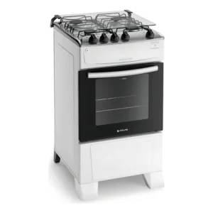 Fogão 4 Bocas Branco Com Mesa Inox Atlas Mônaco Top